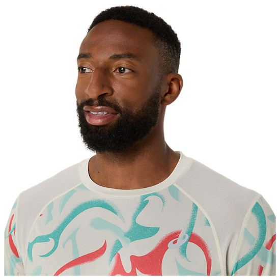 Asics Ανδρική κοντομάνικη μπλούζα Road All Over Print SS Top